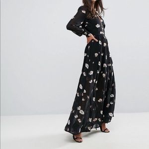 Floral Chiffon Maxi Dress (new with tags)
